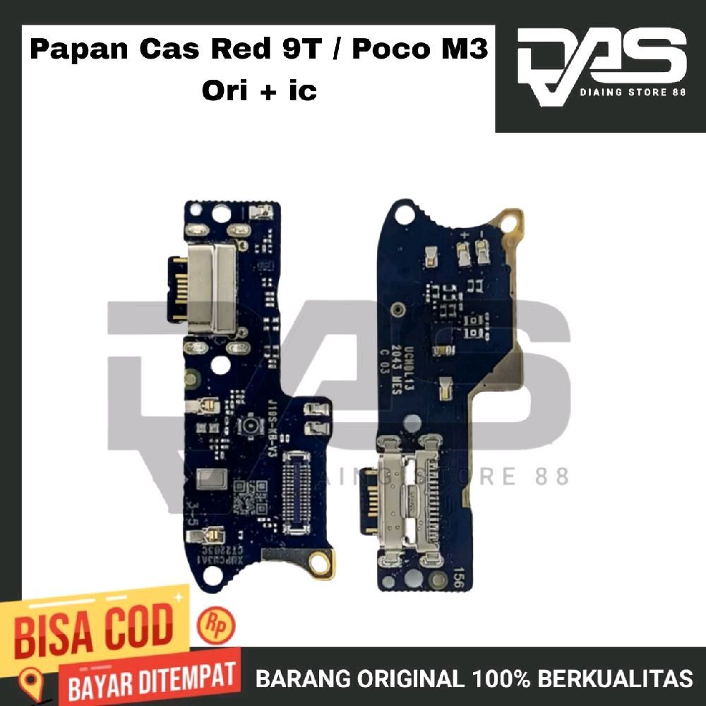 Untuk Redmi 9T / Poco M3  Papan Cas Konektor cas Ori + Ic Full Komponen