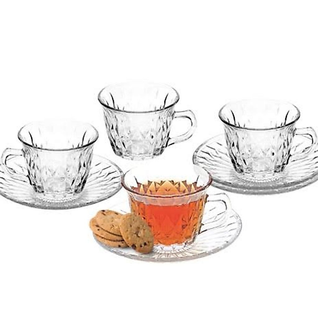 Cangkir Set isi 4 Cangkir Kim Glass Isi 4 Cangkir Rosette Set 4 Cangkir Plus Tatakan isi 4