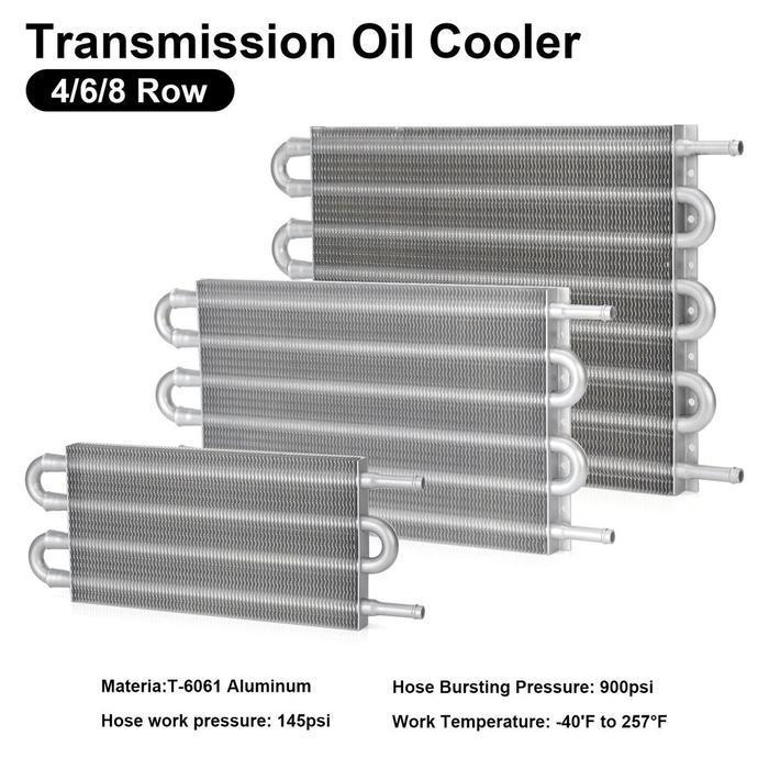 Oil Cooler Mobil Universal 8 Row Aluminium Pendingin Oli Transmisi Radiator Automatic Manual Silver