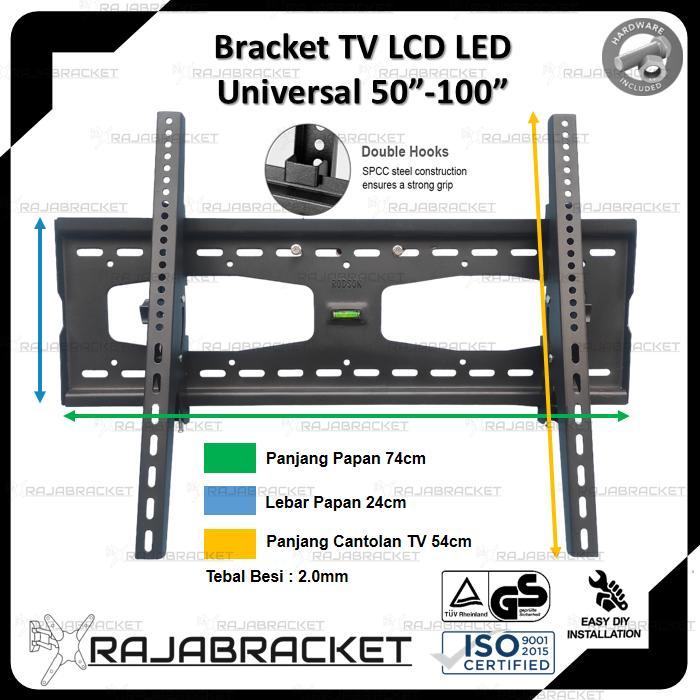 promo Bracket Braket TV 50 55 60 65 70 75 80 85 90 95 100 Inch Waterpass Tilt Universal TV LCD LED -