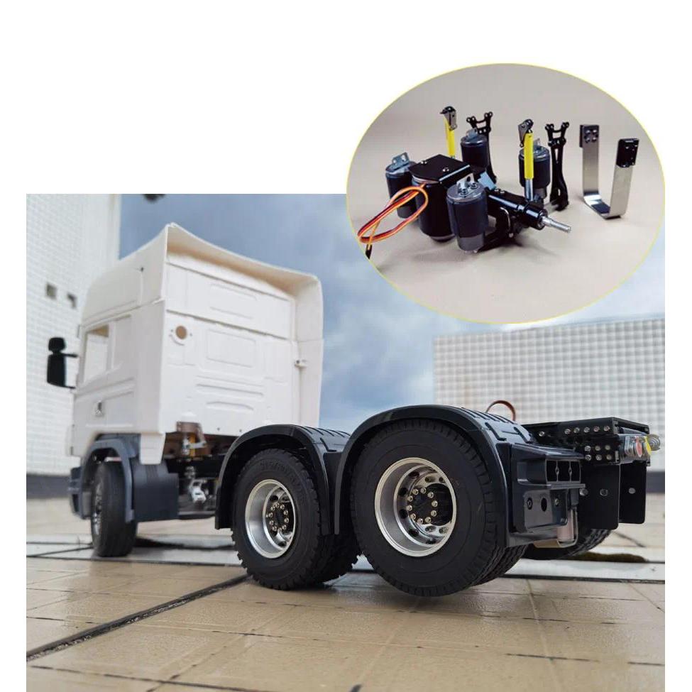 Air Suspension Lifting Axle System for 1/14 Tamiya RC Truck For scania For man For volvo