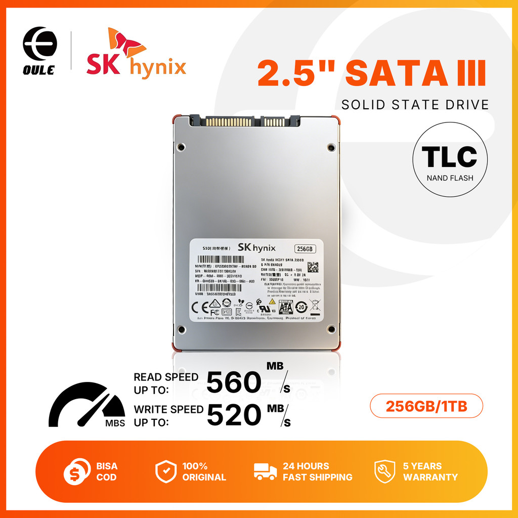 SSD SK hynix SC401 256GB/1TB SATA III 2.5 Inch 560MB/s Garansi 3D TLC NAND Kecepatan Tinggi
