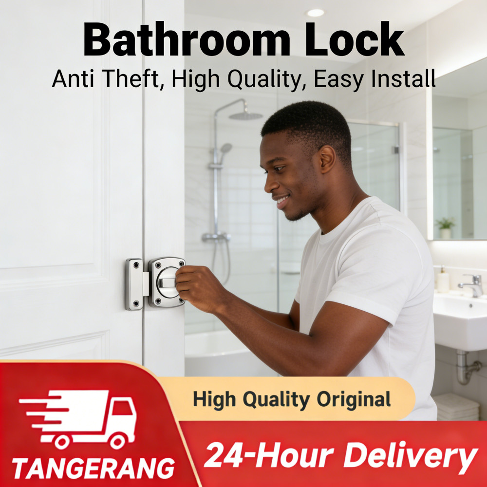 Rumah Pintu Bolt Metal Slot Kunci Grendel Grendel Putar Anti Maling Tidur