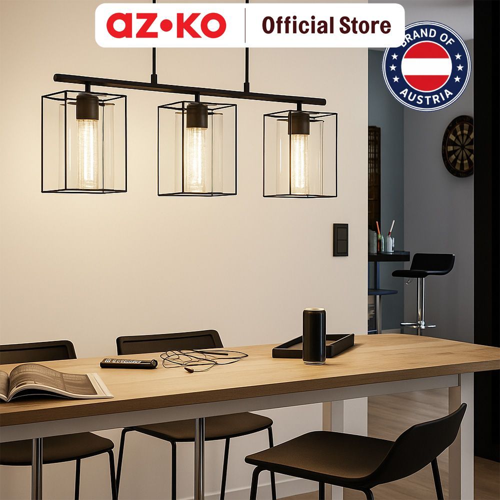 AZKO Eglo Loncino Lampu Gantung Hias 3l - Hitam Hanging Lamp Lighting Plafon Light Lampu Langit Lang