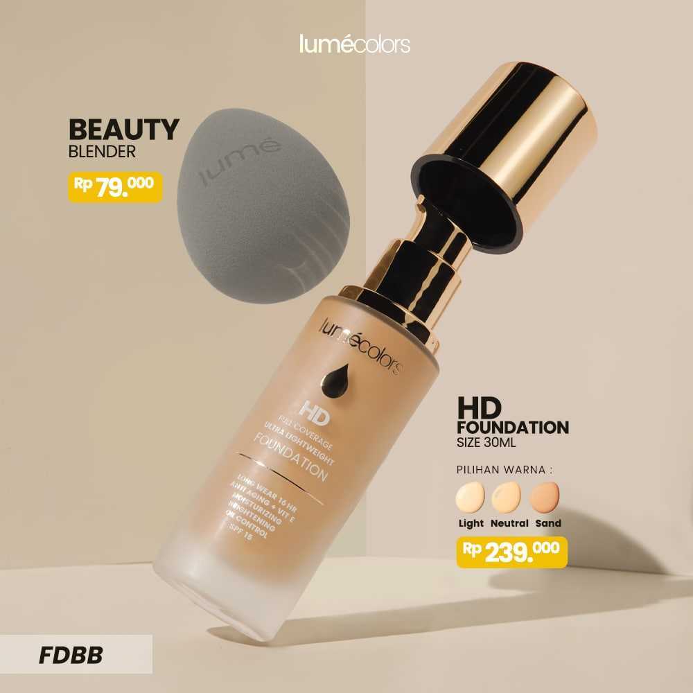 jiostore Lumecolors Paket Hemat Bundling Foundation + Beauty Blender