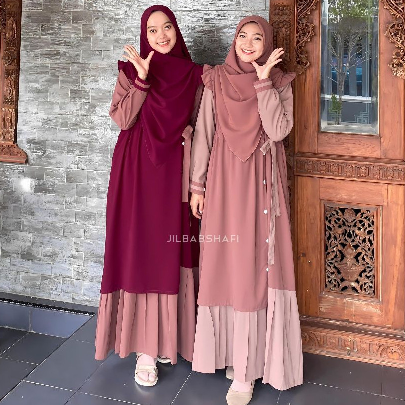 Promo GAMIS AYANA KOMBINASI DRESS KOREAN JILBABSHAFI