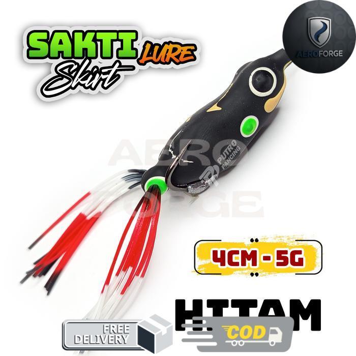Lure Softfrog SAKTI LURE SKIRT Soft Frog Kodok Katak karet - Hitam