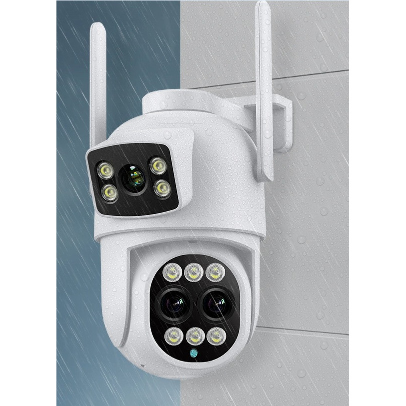 12MP 6K Wifi Camera PTZ 8X Optical Zoom Three Lens Dual Screens Video Surveillance 8MP Dual Lens CCT