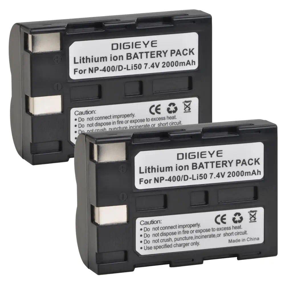2000mAh NP-400 D-Li50 Battery for Pentax K10D K20D, Konica Minolta DiMAGE A1, A2, Dynax 5D, 7D, Maxx