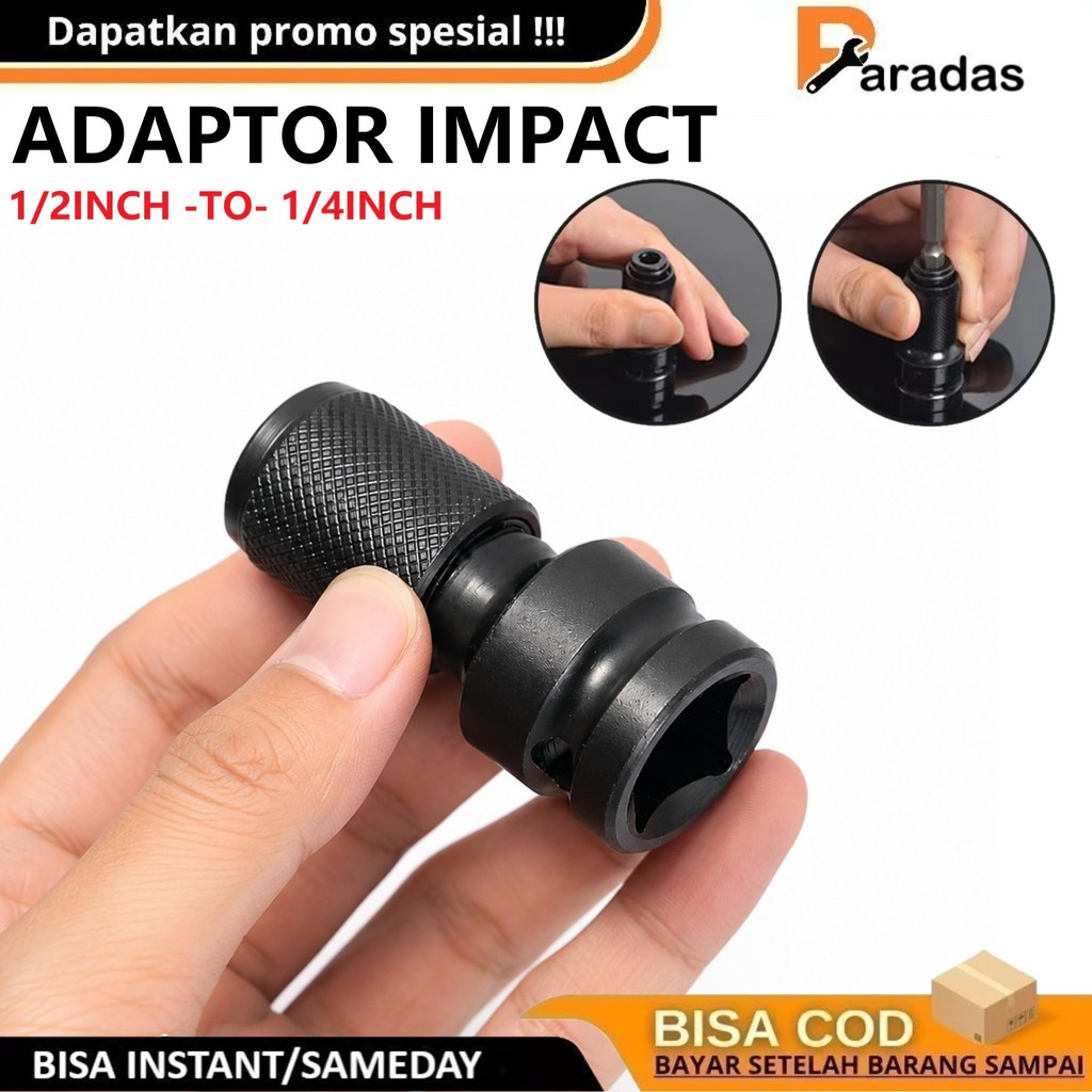 Adaptor Bor Impact Wrench 1/2" Ke 1/4" Multifungsi Kepala Impact Wrench Converter Ke Bor