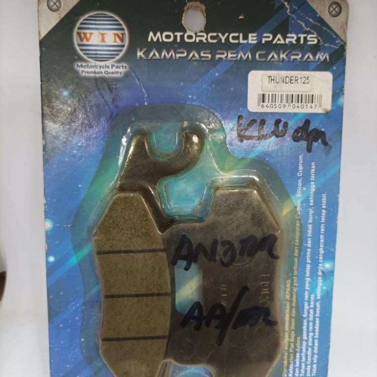 kampas rem cakram depan thunder 125