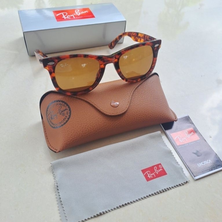 kacamata ray-ban wayfarer RB2140 902 tortoise brown size 50