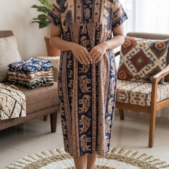 Daster Rijek rayon viscose Dewasa Jumbo/dress rayon viscose
