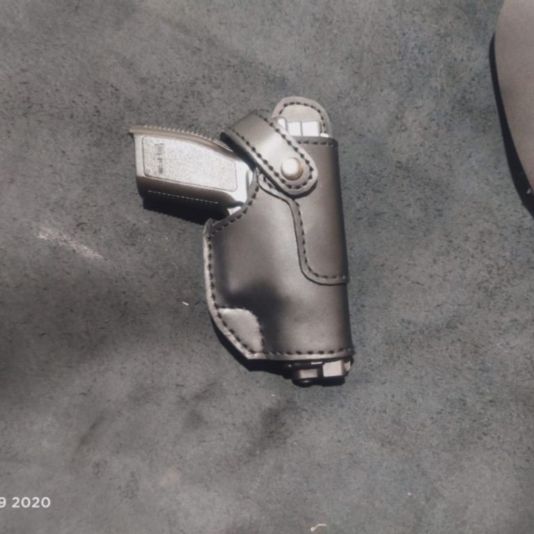HOLSTER HS9-HS9 CUB COMPACT TNI-POLRI SARUNG SENJATA KULIT BERKUALITAS MODEL LUAR/ PINGGANG