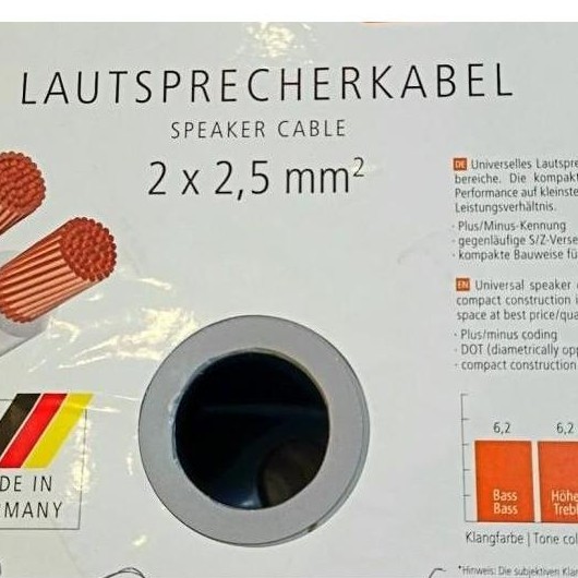 fahmifahstore / Inakustik STAR 2x2.5mm AWG14 Speaker Kable Putih Made In Germany (1m) Diskon