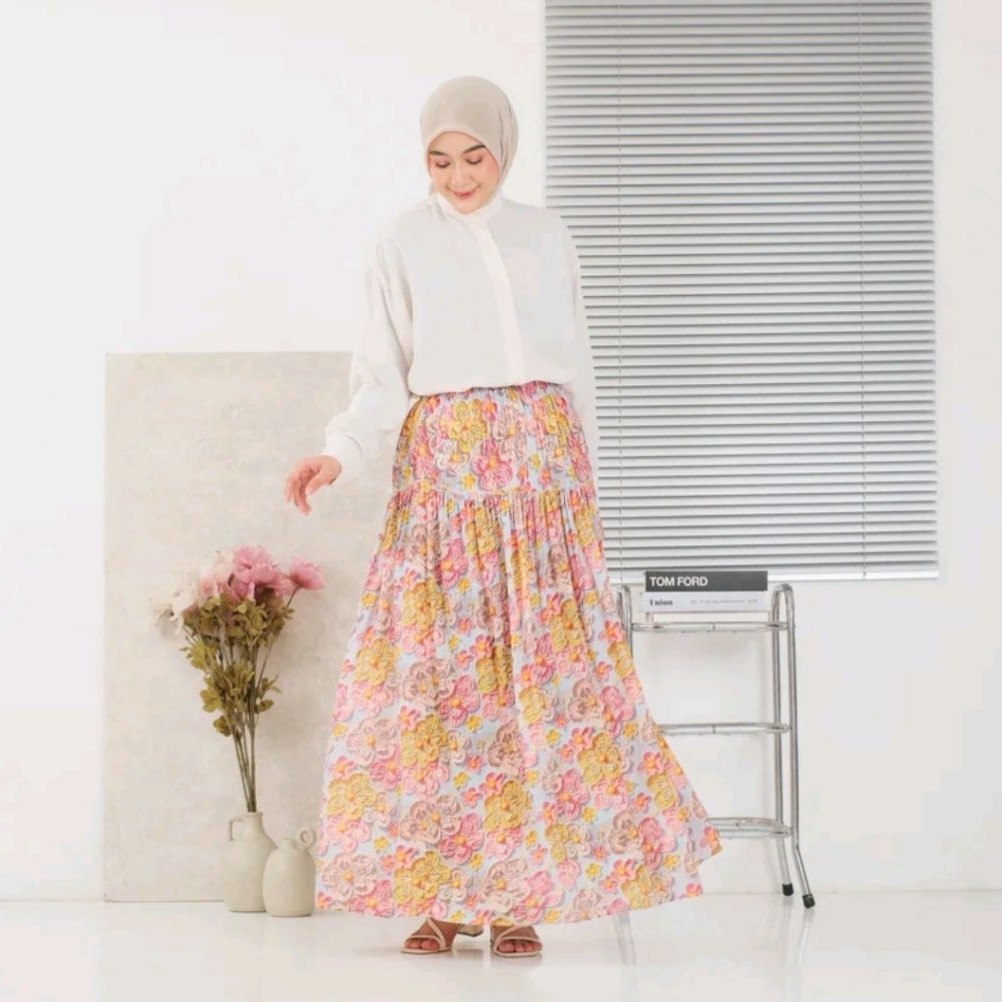 ROK FLORAL MOTIF BUNGA BUNGA MAYUNG VIRAL Rempel