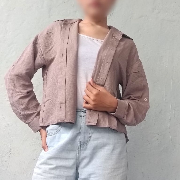 kemeja lengan panjang Mississippi / kemeja kerja wanita / kemeja polos