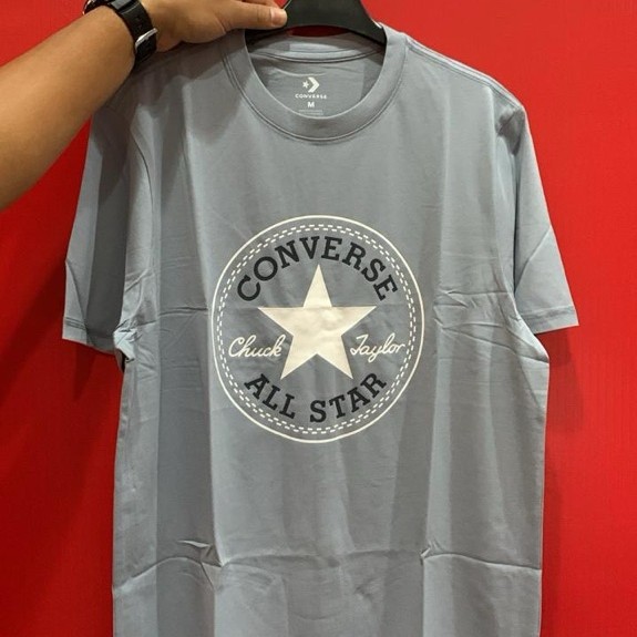 T-Shirt/Kaos Converse Original 100% All Star Chuck Taylor Grey Abu BNWT Unisex Cotton Premium.Produk