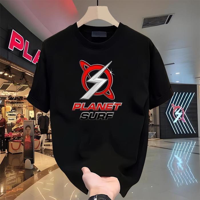 T-Shirt Planet Surf Retro Cotton – Kaos Lengan Pendek Cowok Motif Surf – Baju Distro Pria Stylish pu