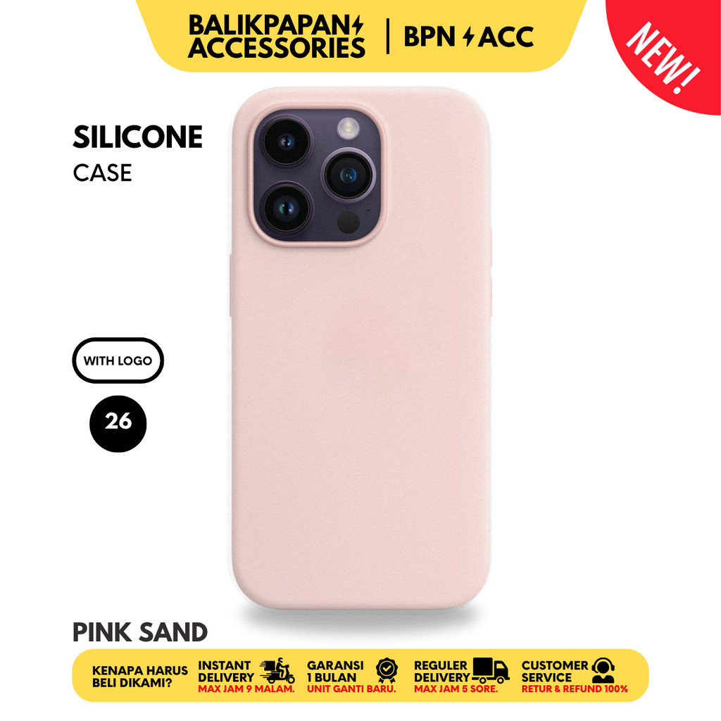 Silicone Case iPhone Full Cover 26 Pink Sand- BALIKPAPAN ACCESSORIES