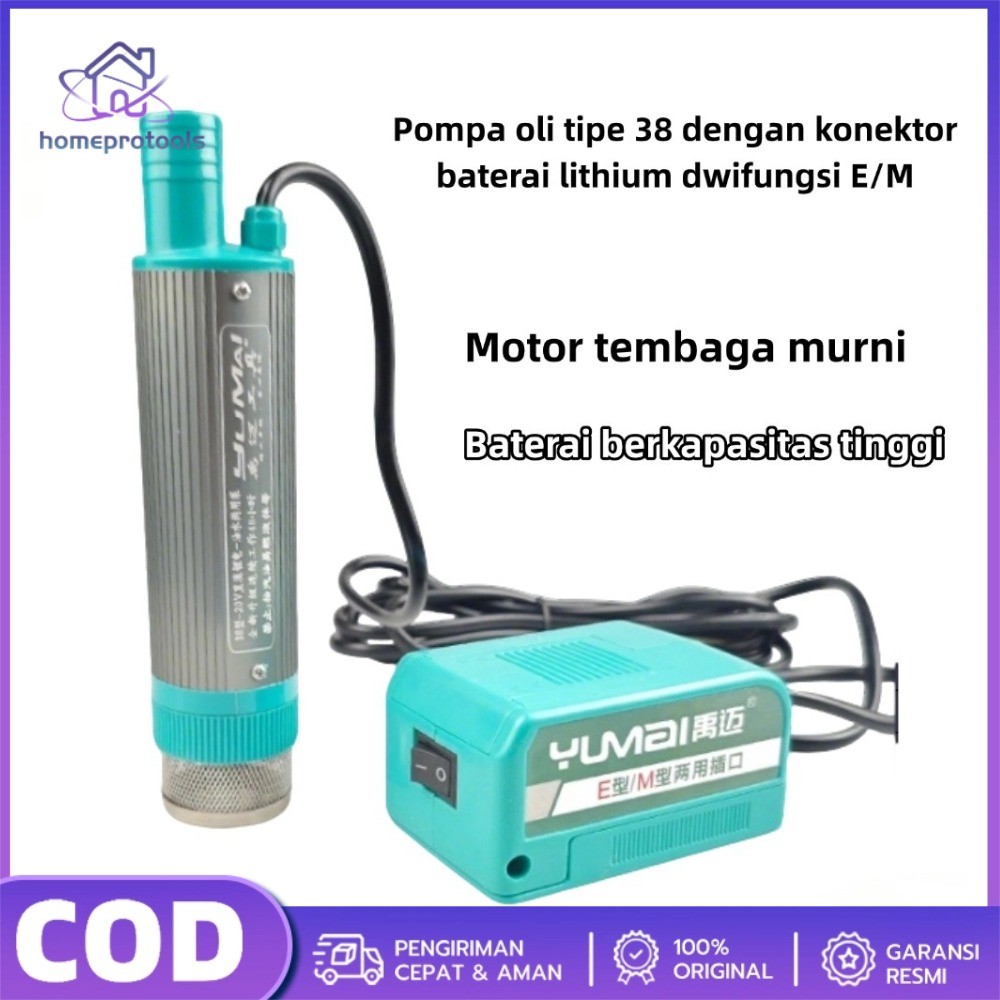 COD Pompa Celup 38 Tipe EM 21V 100W 30L/Menit – Dua Lubang Baterai Lithium – Pompa Air Solar Oli Mes