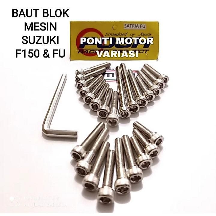 Baut Block Mesin L Suzuki Satria Fu Chroome | Blok Mesin L Suzuki Satria FU baut blok fu