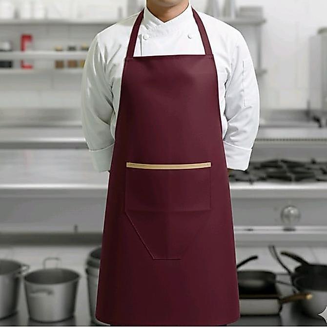 Celemek Cheff-Celemek Kain Premium-Celemek Kattun Drill  -Celemek Dewasa-Hitam Polos-Celemek Masak A