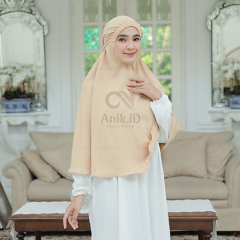 Anik.ID - Hijab Bergo Kerut Karet Ayna Crinkle Airflow Jilbab Kerut Dahi