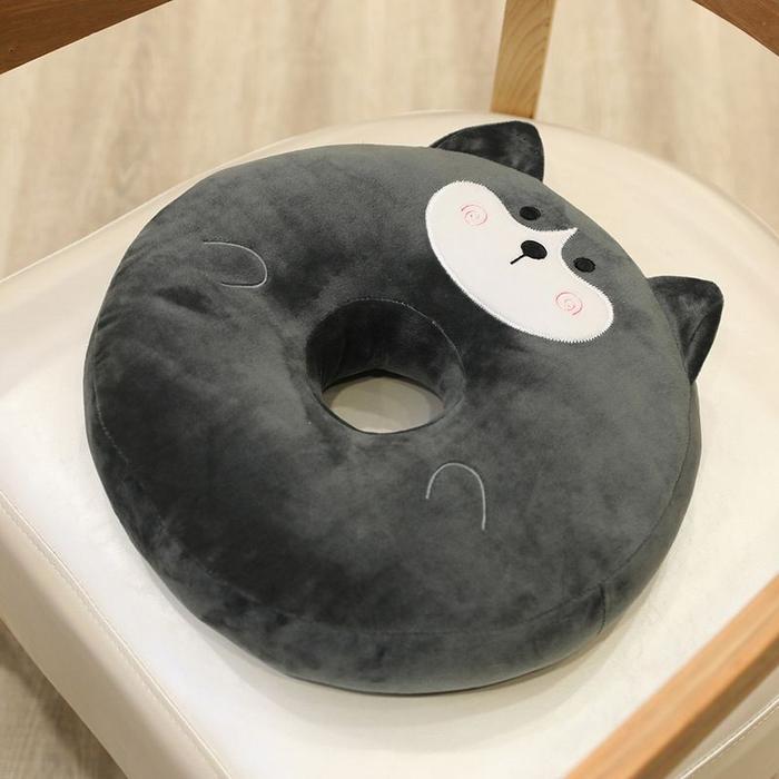 Boneka Bantal Donat Dino / Carrot / Strawberry / Husky bantal alas Empuk dan Nyaman - Husky