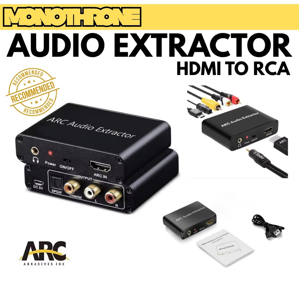 Konverter Audio Extractor Digital HDMI ARC To Analog RCA  SPDIF Coaxial DAC Converter ARC HDMI Extra