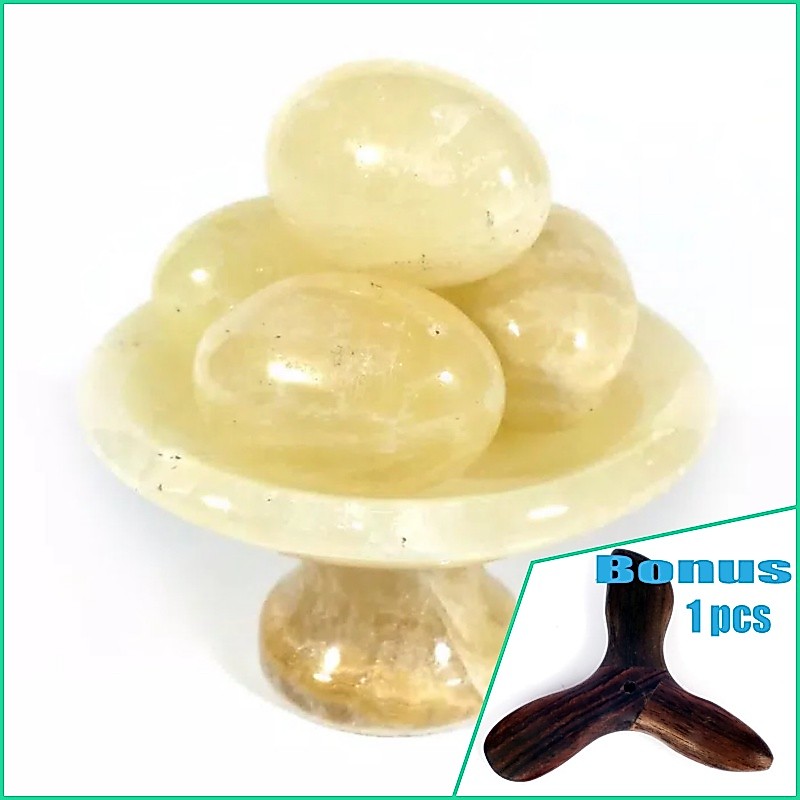 Satu Set Telur Batu Marmer + Tatakan