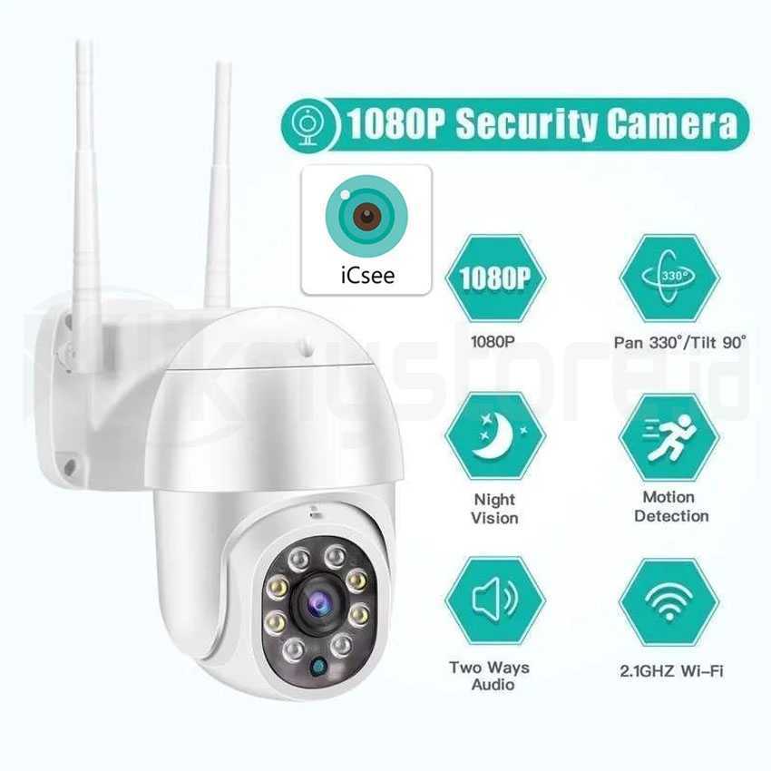 Outdoor IP Cam CCTV Wifi Camera Waterproof PTZ Icsee LAN Kamera Tilt