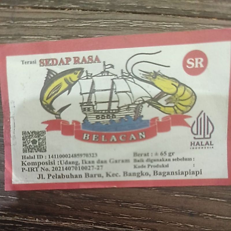 Terasi Belacan Cap Sedap Rasa Khas Bagan 60gram / Trasi Udang Ikan Riau Rohil