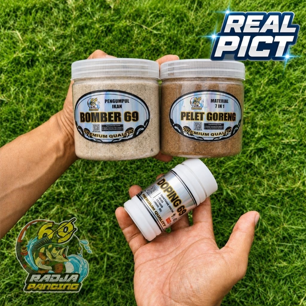 PROMO PAKET BABON 3 in 1 (Pelet 69 + Bomber + Doping) Umpan Nila Tombro Patin Bawal Gurame. Radja Pa