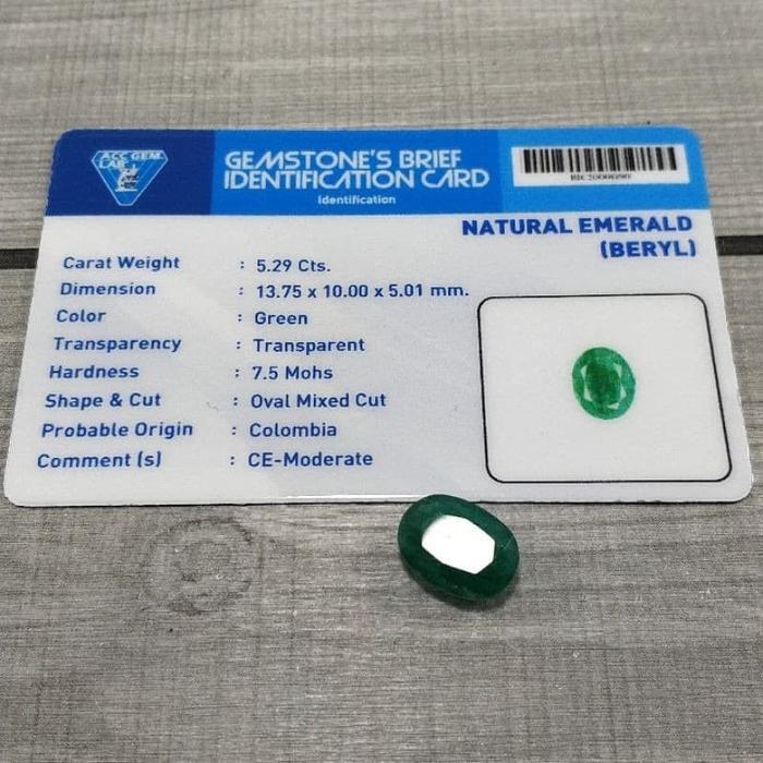 Natural batu permata zamrud colombia emerald berly + memo