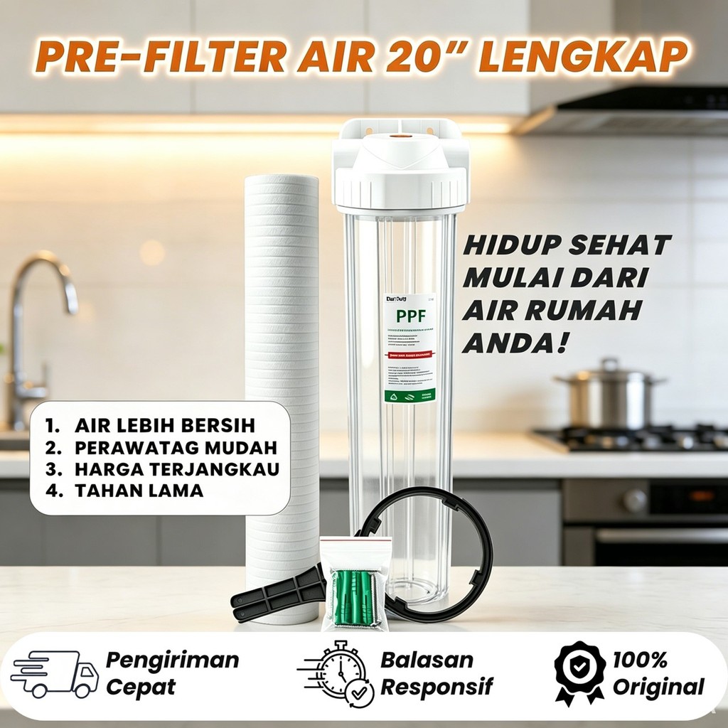 Housing Filter Air 20" / Water Filter Housing 20" -  Clear, 1/2 inch