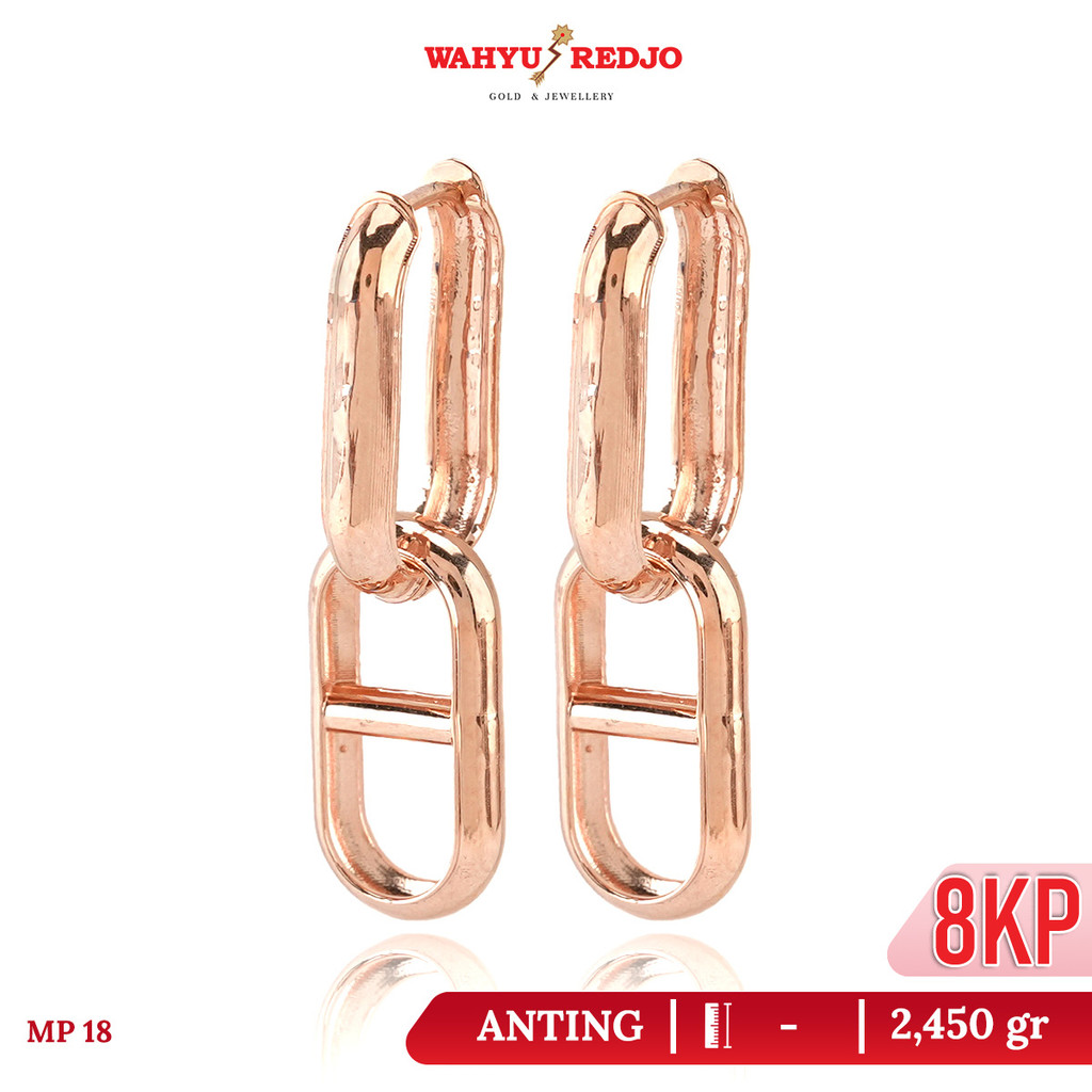 Anting-Anting Emas Klep 8KP Rosegold Wahyu Redjo AN-8KP-31832640-PMR