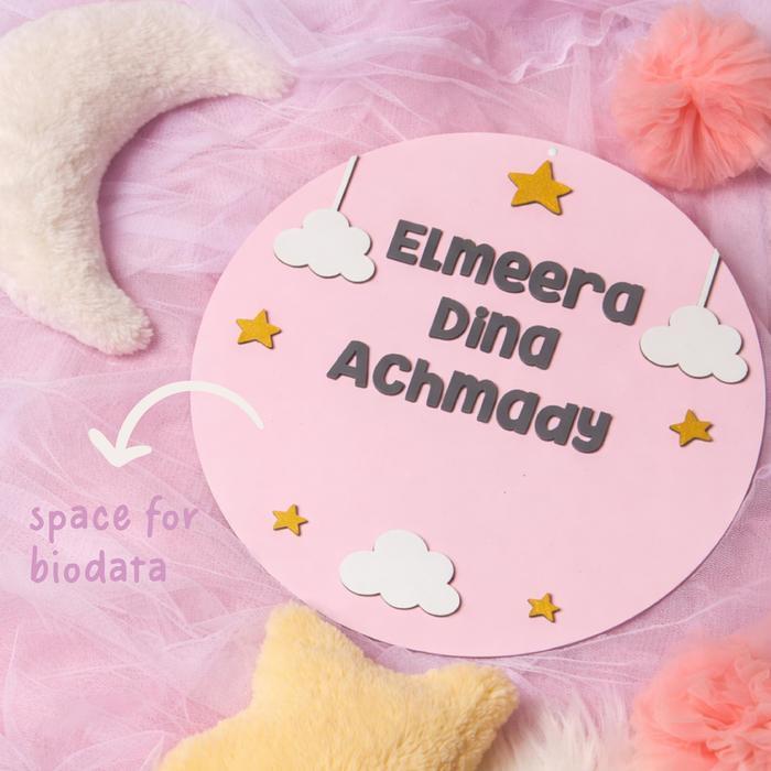Elmeera Hospital Board | Baby Biodata Newborn Announcement Bayi - Baby Pink