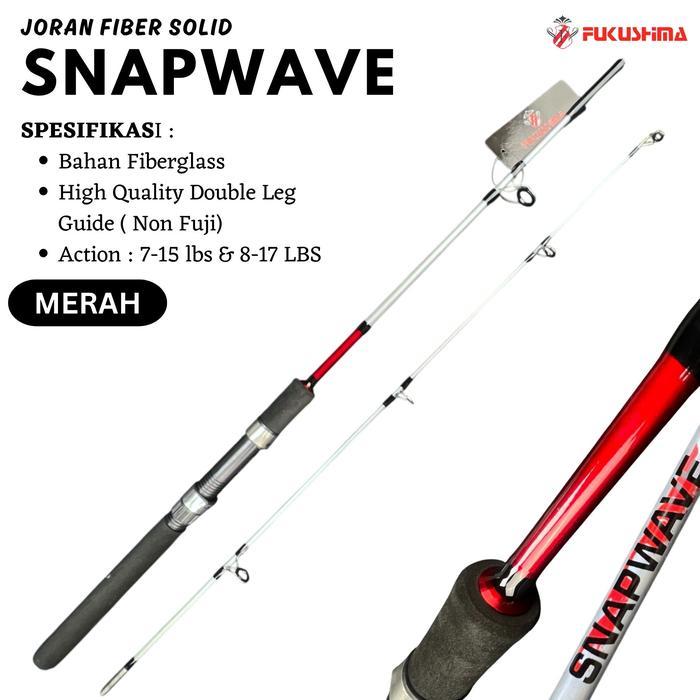 Joran pancing spinning fiber solid 7-15 8-17 lbs Fukushima Snapwave - Merah, 150, 8-17 Lbs
