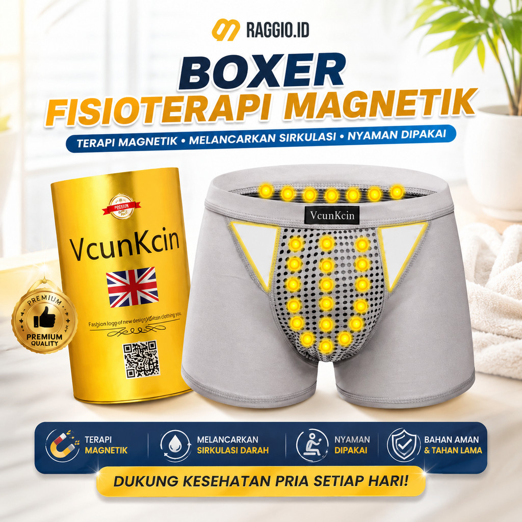 Vcunkcin Celana Dalam Boxer Pria Terapi Kesehatan Vitalitas dengan Magnet