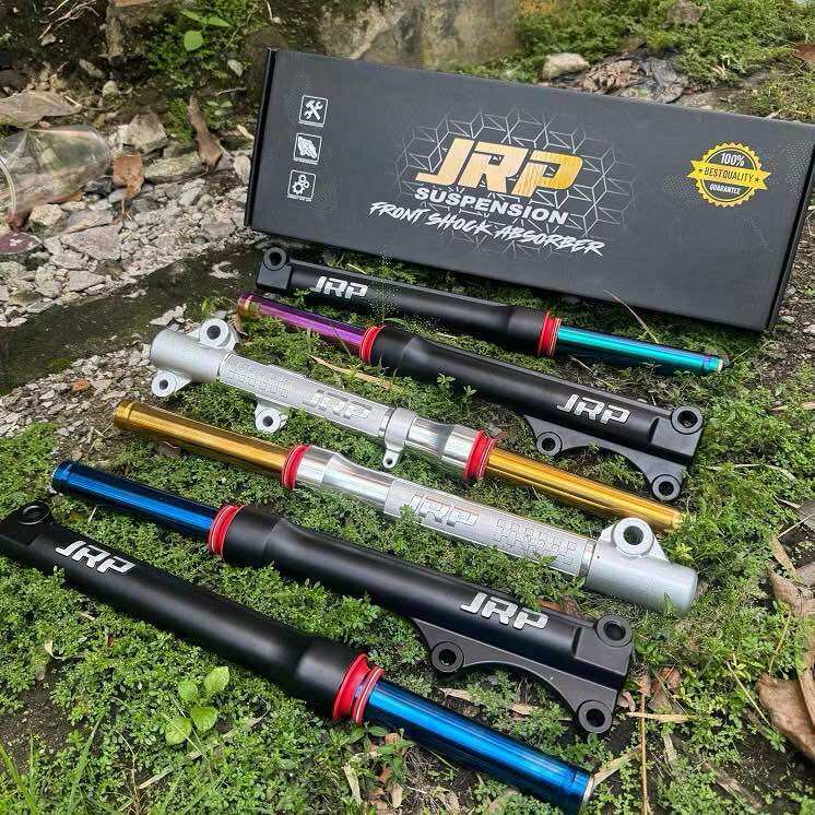 SHOCK DEPAN + TABUNG JRP UNTUK MIO SMILE/ MIO SPORTY / BEAT / VARIO / SCOOPY / SHOCK AS RAINBOW GOLD
