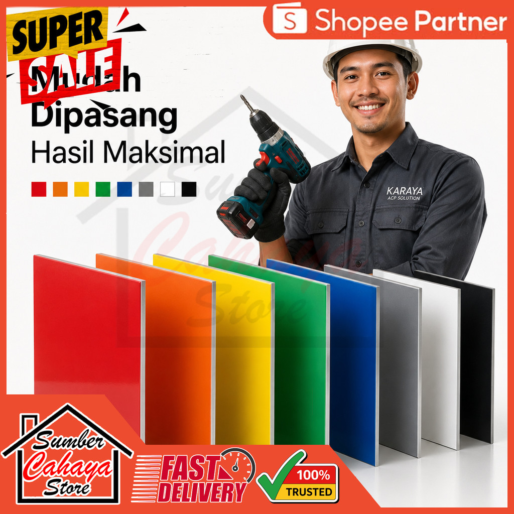ACP Sheet 3mm Aluminium Composite Panel Cladding Bangunan Pelapis Dinding Fasad Gedung Interior Ekst