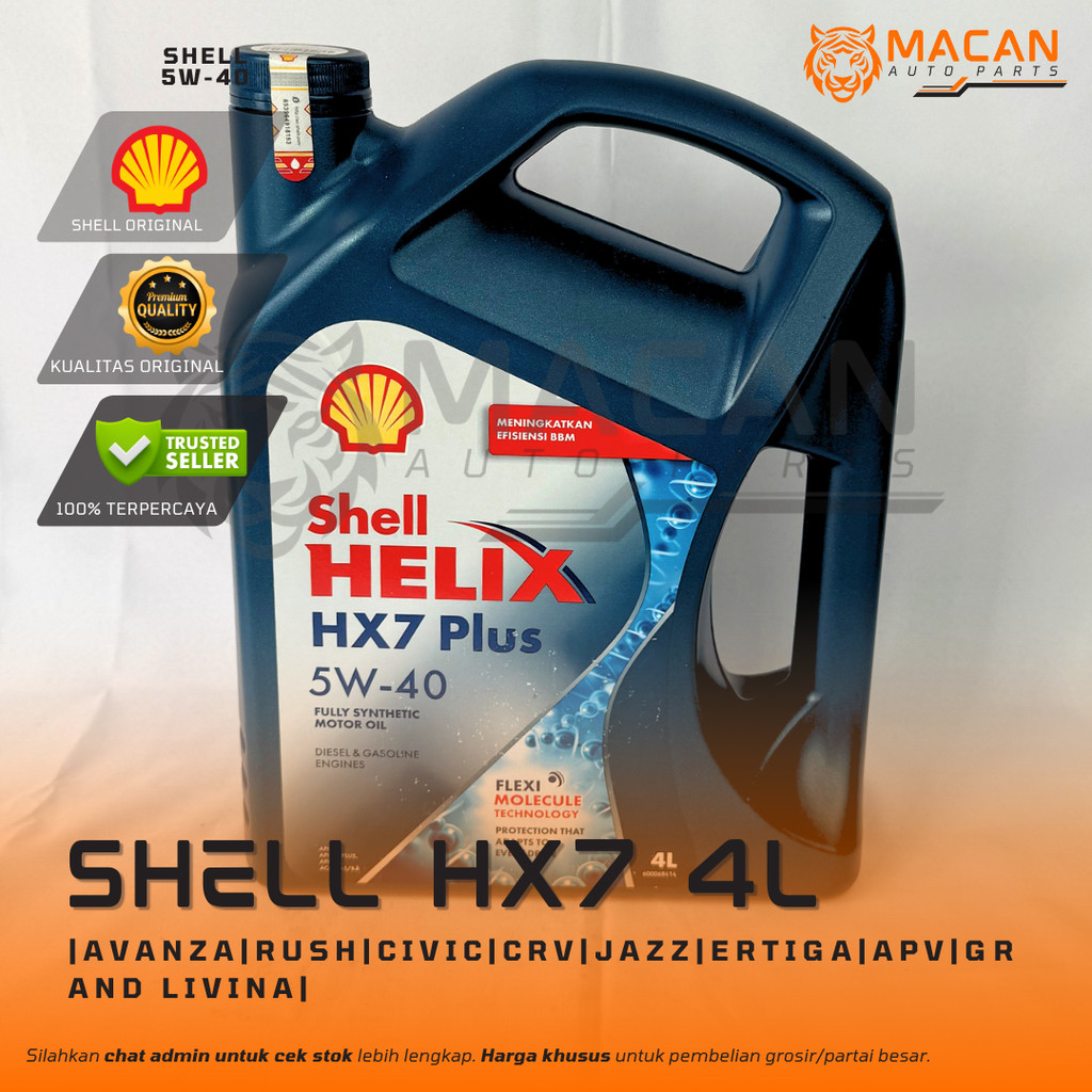 Oli Mesin Shell Helix HX 7 5W-40 Avanza Xenia Civic Livina CRV CIty Jazz Ertiga  Shell HX7 Oli Mobil
