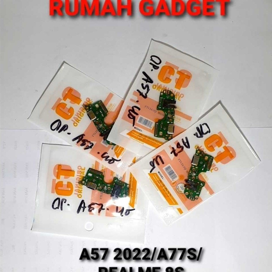 BERGARANSI flexible konektor cas papan cas connector charger Oppo a57 2022 / Oppo A77s + IC (Baru)