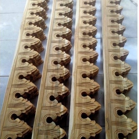 Lisplang Kayu Jati Ukir 20cm Untuk Gazebo