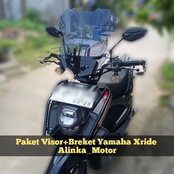 PAKET Visor+Breket 40cm V1 Yamaha XRIDE X RIDE X-RIDE Windshield Visor Custom Modifikasi Touring