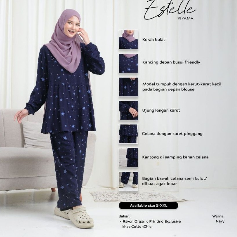 ESTELLE PAJAMAS DEWASA By COTTON CHIC PIYAMA TERBARU 2026