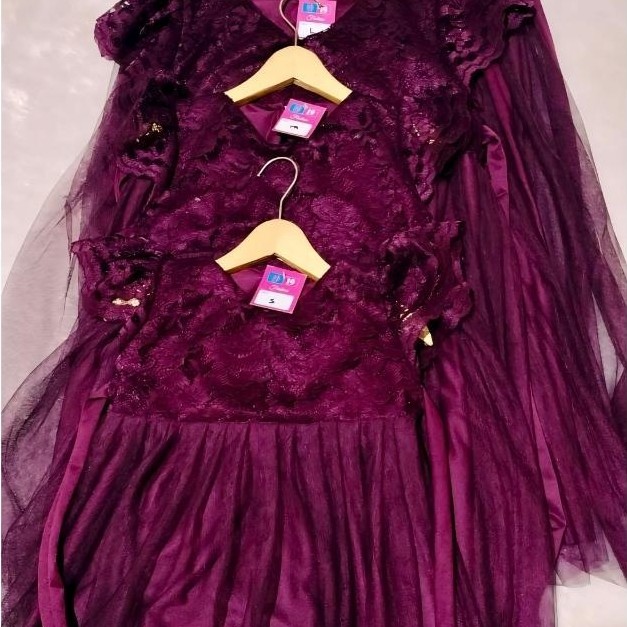 CUCI GUDANG Dress Tutu Anak Perempuan / Dress Brukat Tutu Burgundy / Gaun Ultah Baju Pesta Anak 1-10
