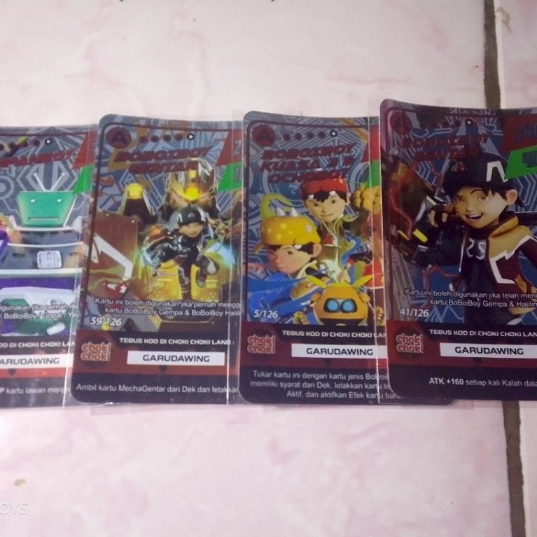 promo CARD BOBOIBOY GALAXY MONSTA holo V1 4pcs