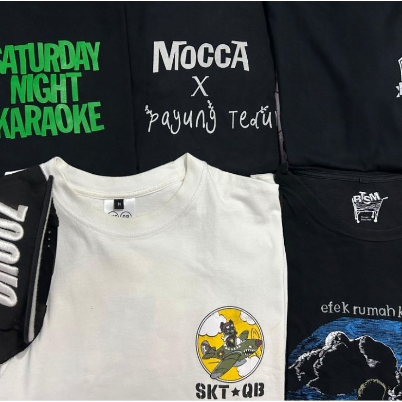 Baju/Tshirt Spesial Record Store Day Vol.1 SNK Kawaii Smoking Girl/Mocca x Payung Teduh 2017 tour/St